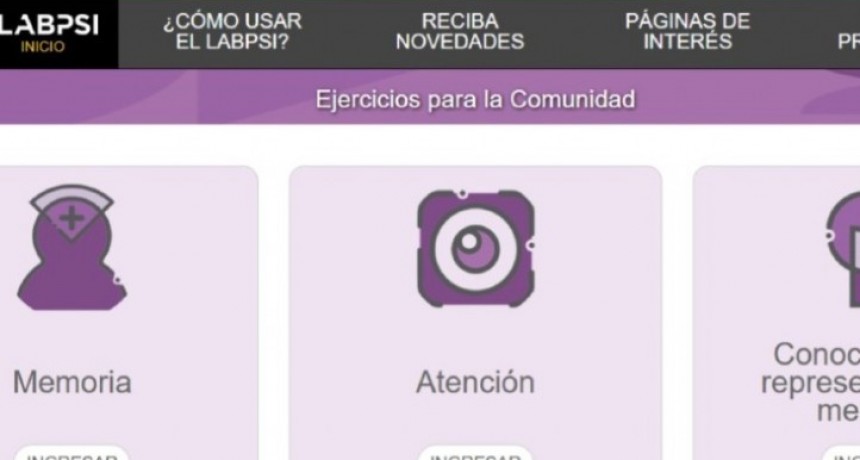 Científicos del Conicet desarrollan una web para evitar el deterioro cognitivo de adultos mayores